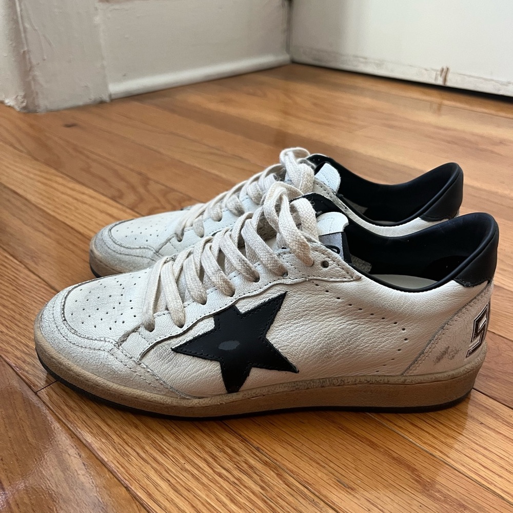 Golden Goose Ballstar Bicolor Leather Low-Top Sneakers